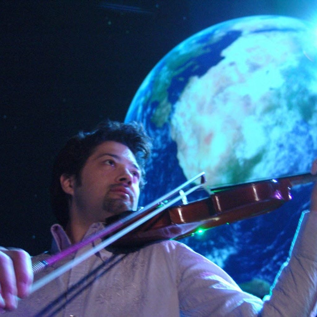 Bella Gaia (beautiful earth) with creator and violinist, Kenji Williams and vocalist, Kristen Hoffman.