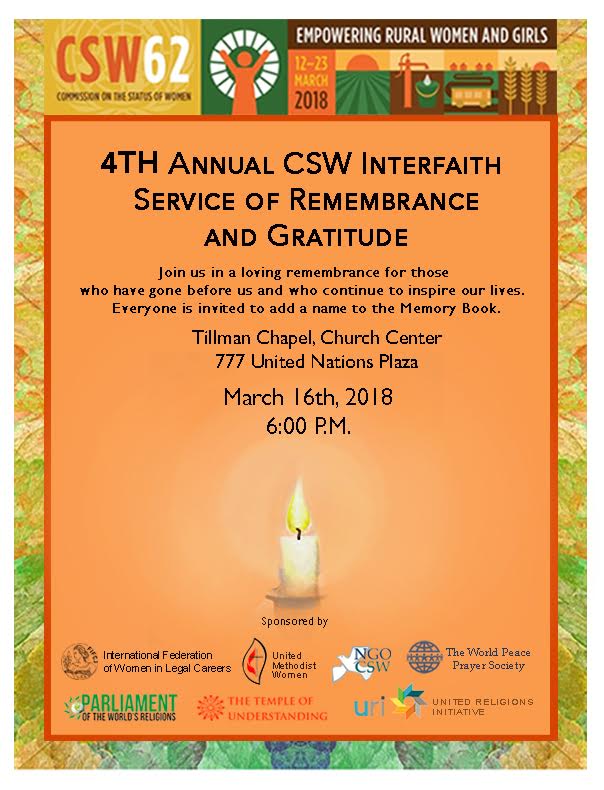 CSW62 Interfaith Service CSW62 Interfaith Service